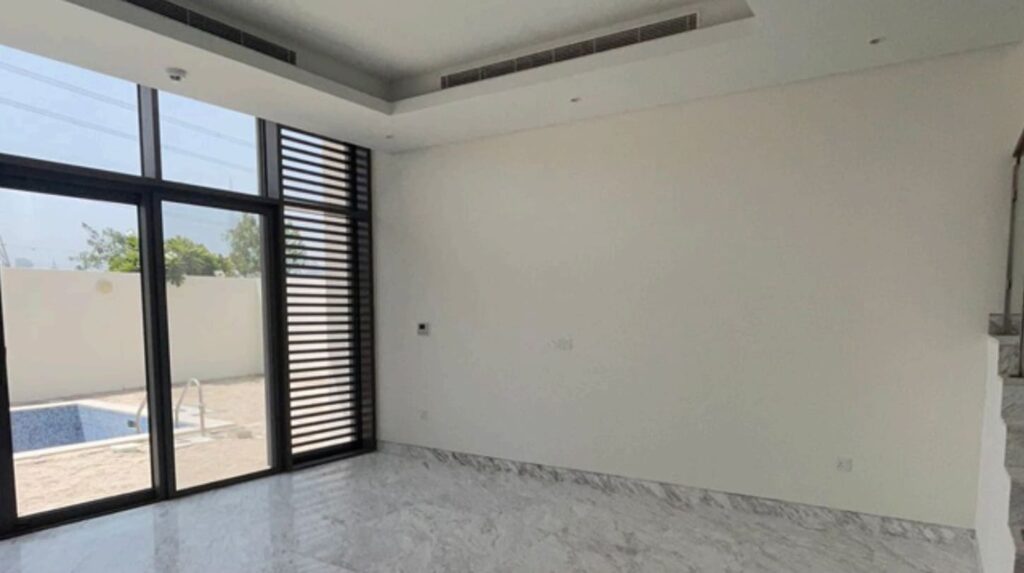MBR Villa before — unfinished living space Dubai villa